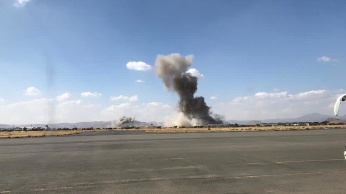انفجار مخازن أسلحة للحوثيين في مطار صنعاء