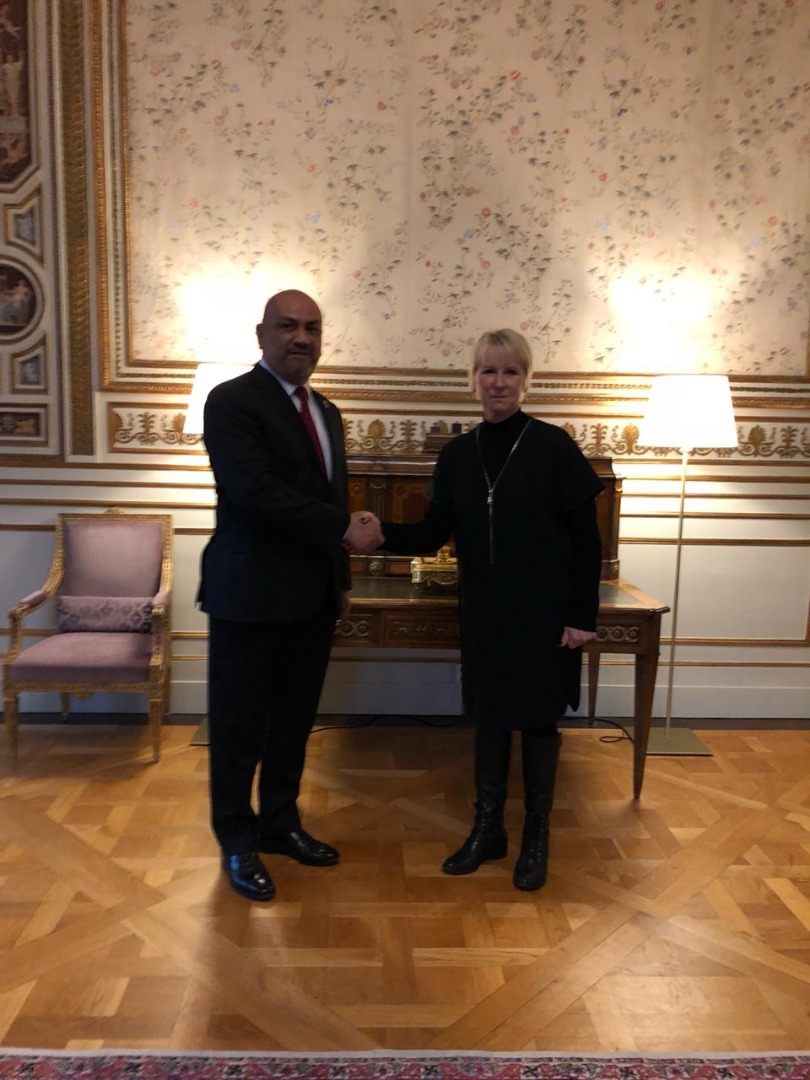 وزير الخارجية خالد اليماني يلتقي  وزير خارجية السويد