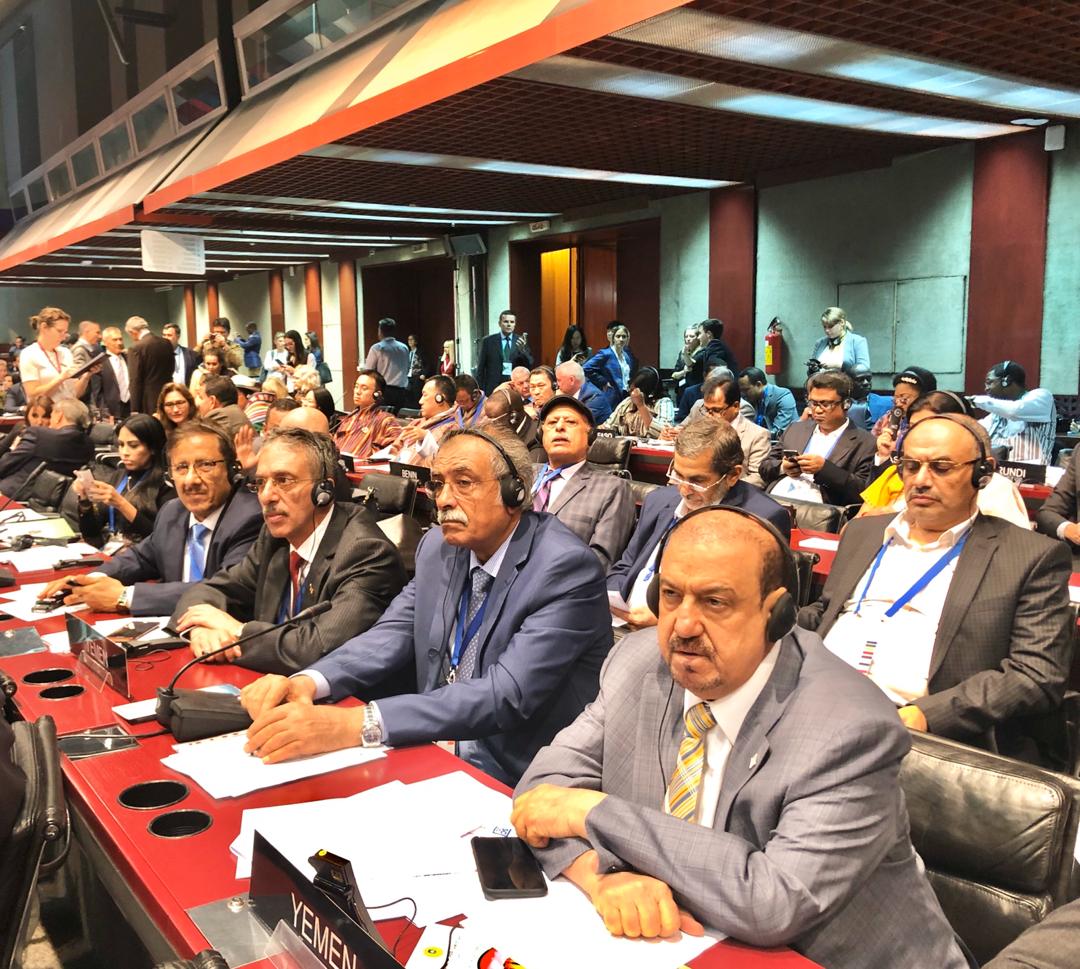 البركاني بحضور أكثر من 70 رئيس برلمان في الجلسة الافتتاحية للجمعية العامة للاتحاد البرلماني الدولي